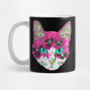 Pink floral kitty Mug